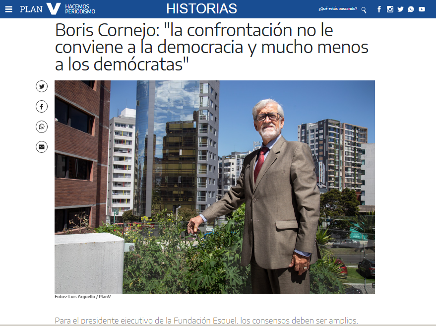 Boris Cornejo: "la confrontación no le conviene a la democracia y mucho menos a los demócratas"